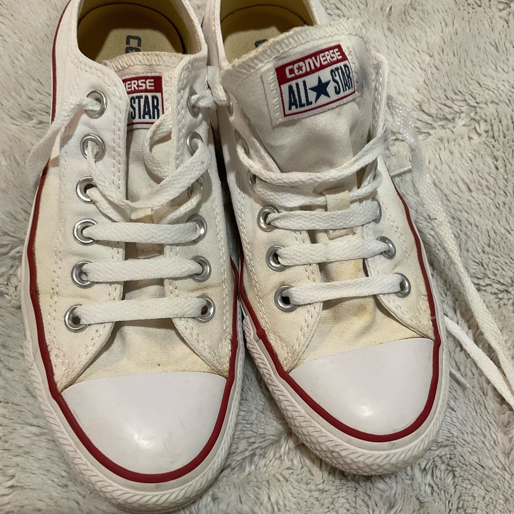 Converse White and Red Chuck Taylor Sneakers - Picture 2 of 7